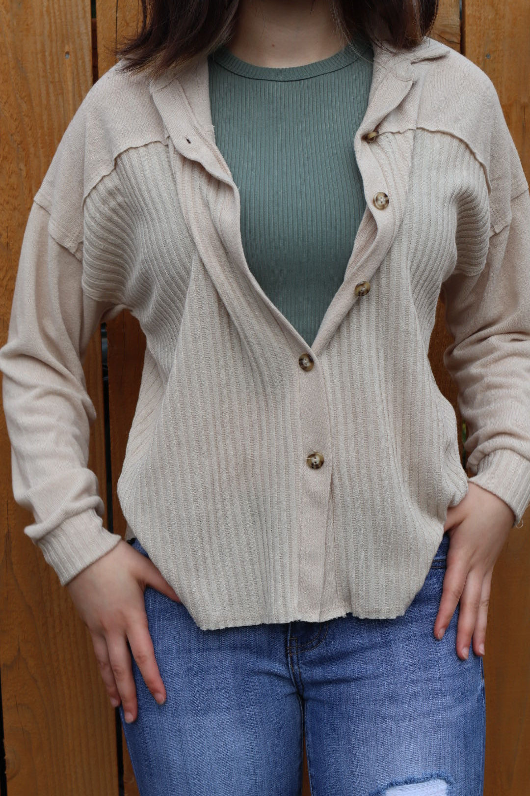 TAN CARDIGAN