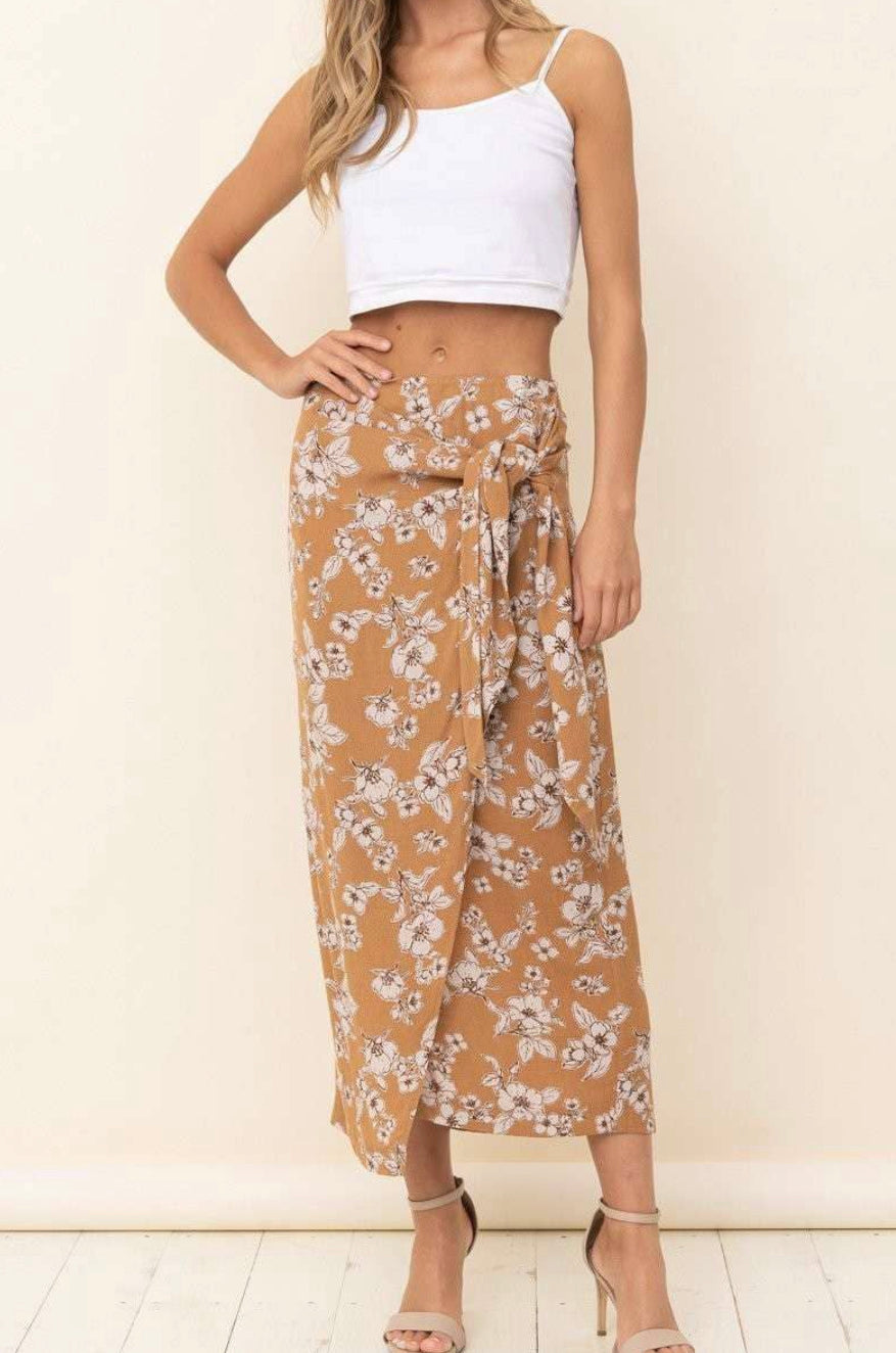 FLORAL WRAP SKIRT